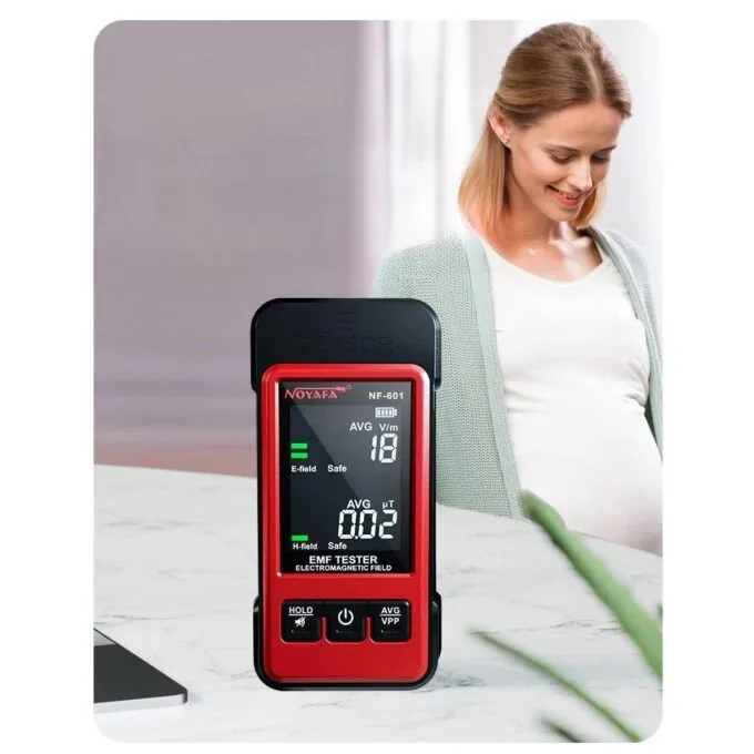 Noyafa Electromagnetic Radiation Detector with Electric & Magnetic Field Detection, Real-Time Monitoring, Audio-Visual Alarm & Data Lock NF-601 — image 7