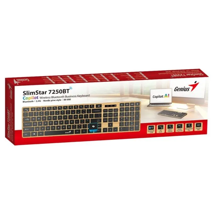 Genius Keyboard Wireless & BT AI Hot Keys Nordic Pine Style SlimStar 7250BT — image 6