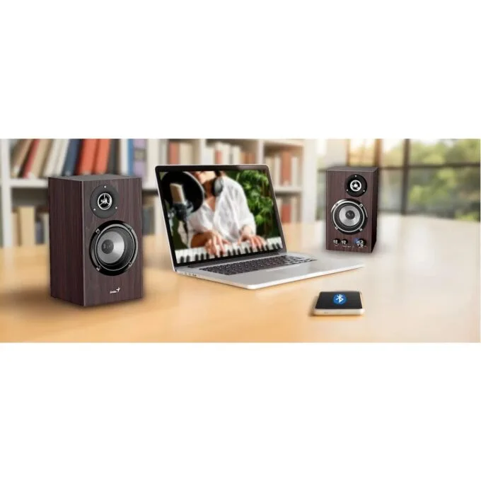 Genius PC Speakers 2.0 50W Aux & BT SP-HF1812BT Brown Wood — image 6