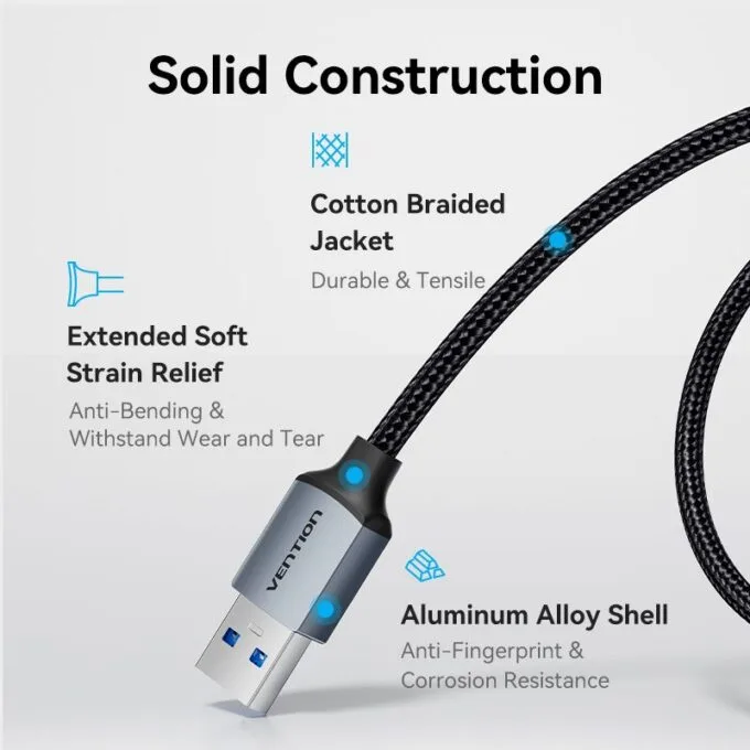 Vention Cable USB-A 3.0 M-M Braided 3.0m CTSHI — image 7