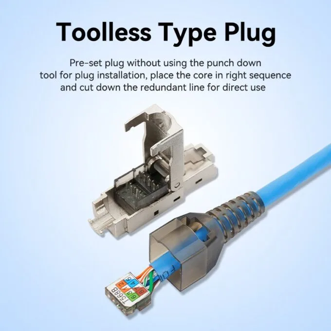 Vention NETWORK Connectors CAT6A FTP Toolless Plug with Boot IDIH0 (1pc) — image 7