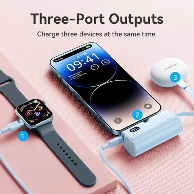 Vention Powerbank 4800mAh 22.5W Foldable Lightning Black FHRB0 — image 7