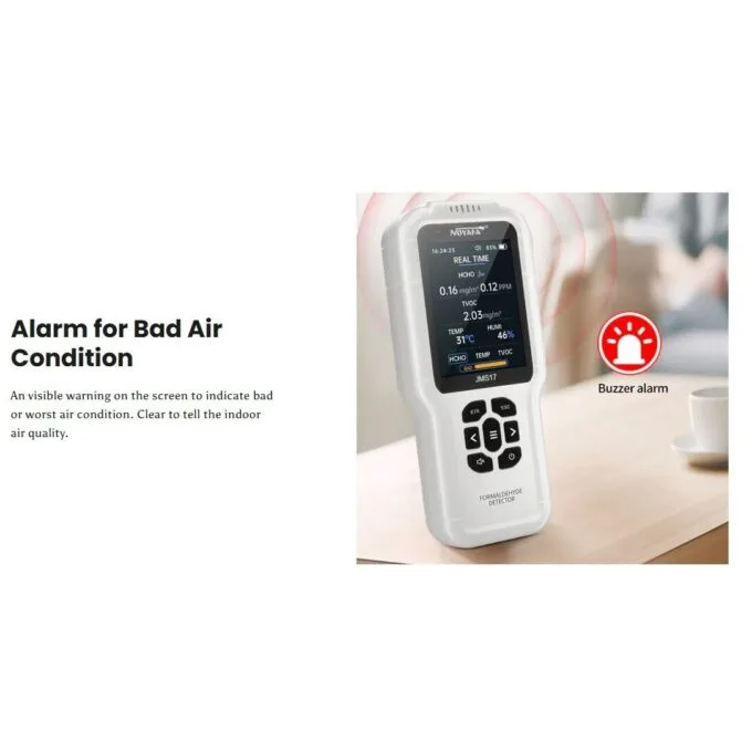 Noyafa Portable Indoor Air Quality Tester with Formaldehyde Detector JMS17 — image 7