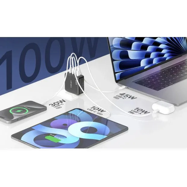 MINIX GaN Wall Charger 100W 3xUSB-C/1xUSB-A NEO P100 — image 7