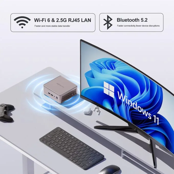 GEEKOM A5 Mini PC AMD Ryzen7 5825U 16GB DDR4, 512GB NVMe, 2.5GbE, HDMI/USB-C, Win11 Pro — image 2
