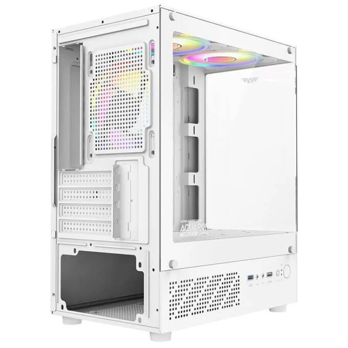 Armaggeddon Gaming Case M-ATX AQUARON DUPLEX 2 CHROMA White (3x Chroma Fans) — image 5