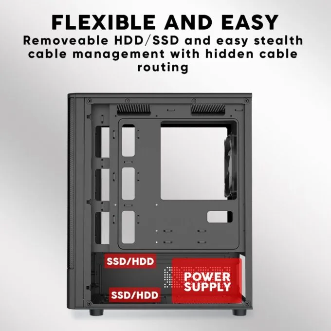 Armaggeddon Gaming Case M-ATX DEEPFREEZE DUPLEX 2 CHROMA Black (3x Chroma Fans) — image 7