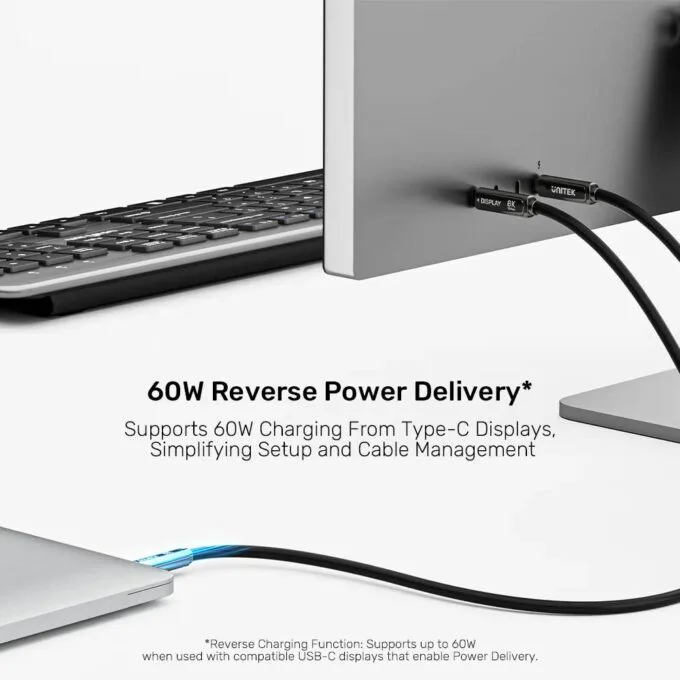 Unitek UC USB-C Fiber Optic 8K Cable 10Gbps 60W PD 10.0m C14178A-10M — image 7
