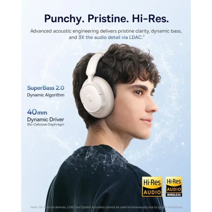 Baseus Headphones Over Ear ANC Bass BH1 NC White — image 4