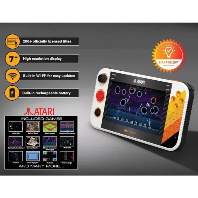 My Arcade GAMESTATION GO ATARI, Wifi, Rechargeable Battery, Over 200+ Preloaded Retro Video Games — image 2