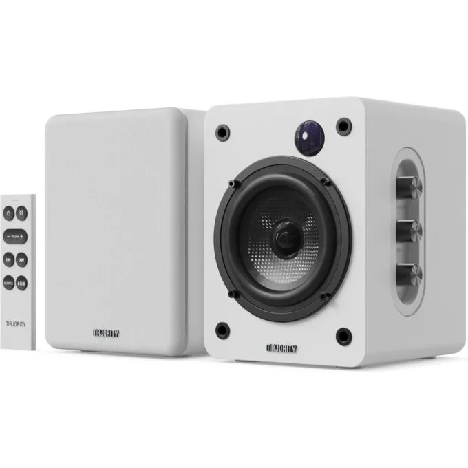 Majority Speakers Active D50X 60W 2.0 BT/USB/Optical/HDMI ARC White (pair) — image 1