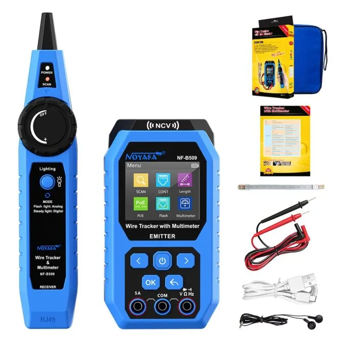Noyafa Wire Tracker & Digital Multimeter with Cable Length Measurement, PoE Testing, NCV Detection, and LCD Display NF-B509 — image 8