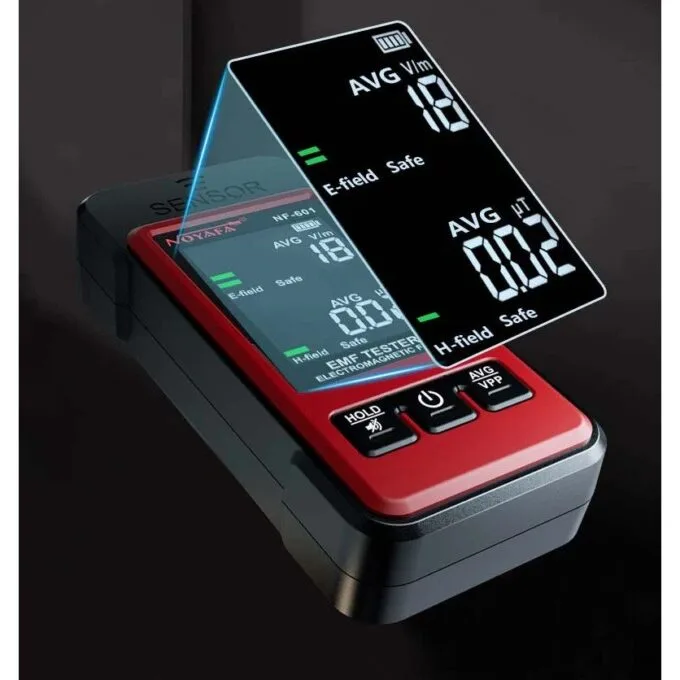 Noyafa Electromagnetic Radiation Detector with Electric & Magnetic Field Detection, Real-Time Monitoring, Audio-Visual Alarm & Data Lock NF-601 — image 8
