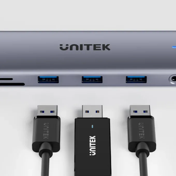 Unitek D1113B USB-C Hub USB3.0 HDMI/VGA, Gigabit Lan, SD Card, Audio & PD100W — image 8