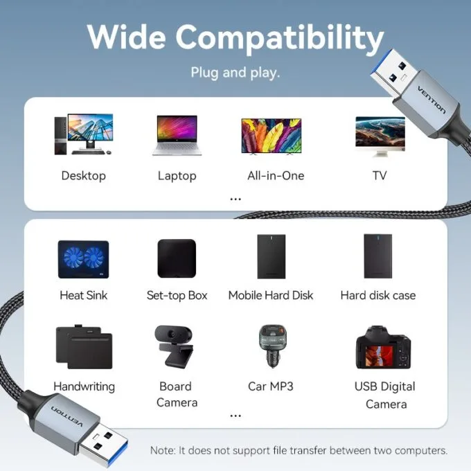 Vention Cable USB-A 3.0 M-M Braided 3.0m CTSHI — image 8