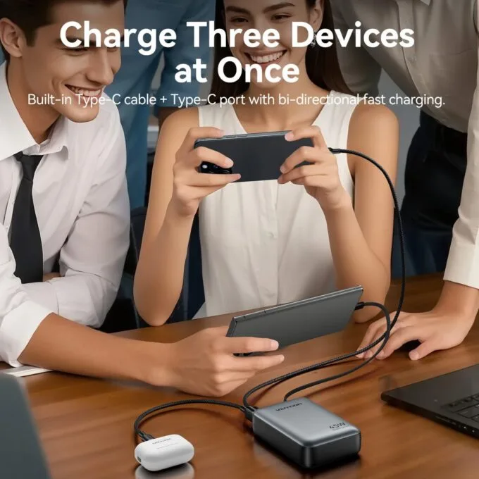 Vention Powerbank 20000mAh 45W 2xUSBC 1xUSBA + Built-in USBC Cable FHGH0-TY — image 8