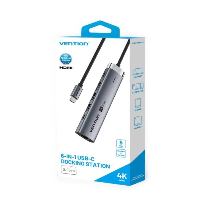 Vention HUB USB-C 1xUSB-C 3.2/2xUSB3.0/HDMI 4K60Hz/Gb/PD TGNHB — image 8