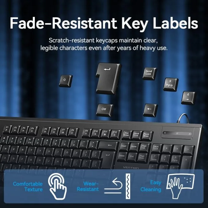 Vention Keyboard and Mouse Combo Wired Silent Slim Full Size KTYBG-EN — image 11