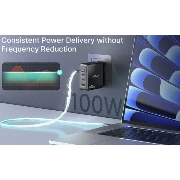 MINIX GaN Wall Charger 100W 3xUSB-C/1xUSB-A NEO P100 — image 8
