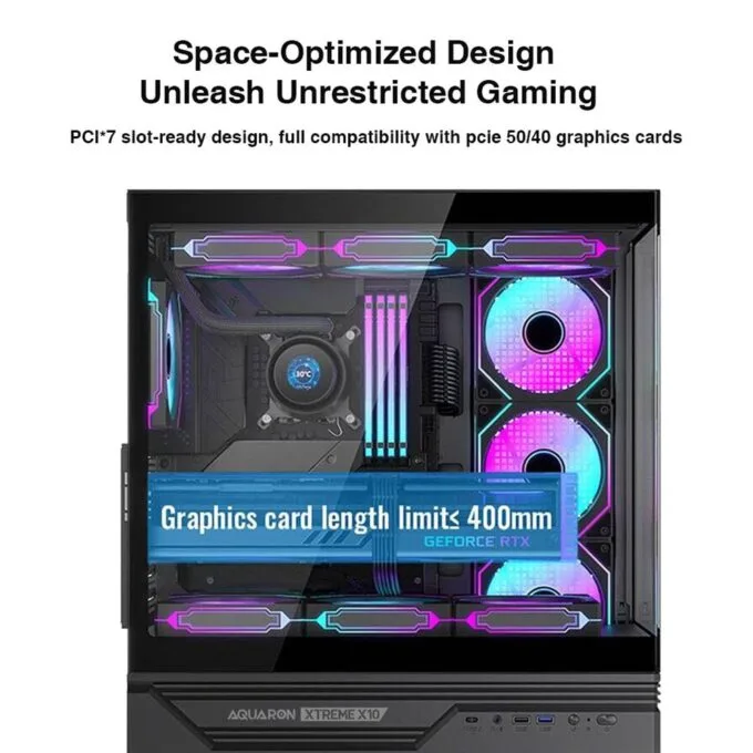 Armaggeddon Gaming Case ATX AQUARON XTREME X10 With 10x ARGB Fans — image 6