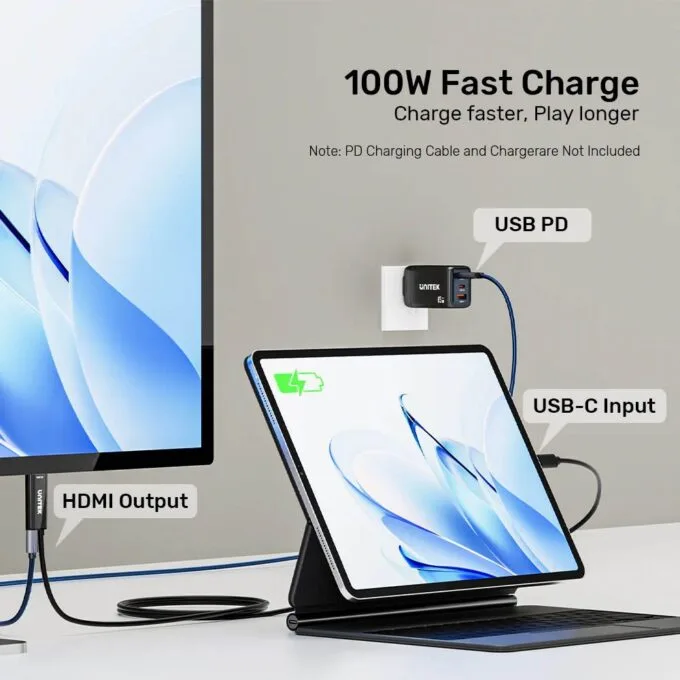 Unitek Converter USB-C to HDMI Cable 4K60Hz 2.0m + PD100W V1439A — image 9
