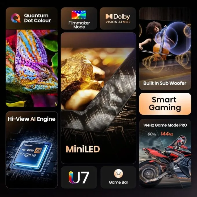 Hisense 50U7Q 50'' 4K Smart QLED MINI LED 144hz TV — image 2