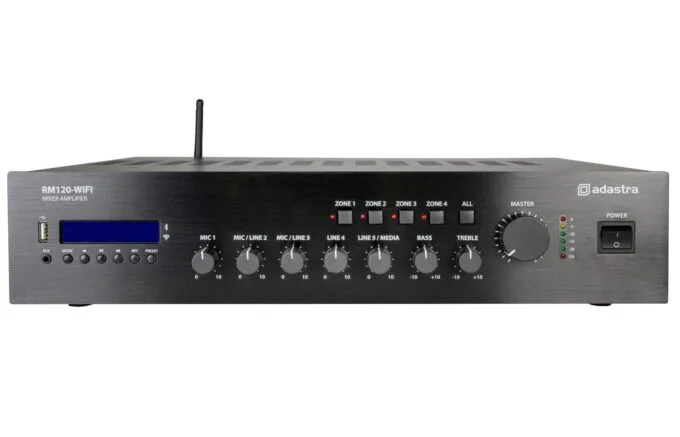 Adastra RM120-WIFI 120W Amplifier 100V with 4 Zones FM/USB/BT/WiFi 953.234UK — image 1