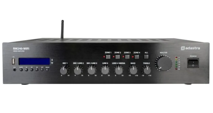 Adastra RM240-WIFI 240W Amplifier 100V with 4 Zones FM/USB/BT/WiFi 953.235UK — image 1