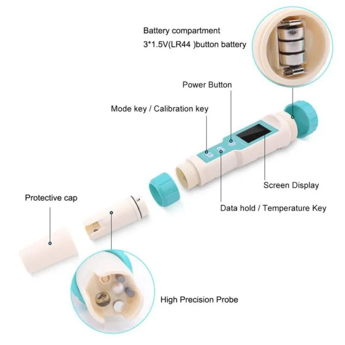 Noyafa Water Quality Tester with 7-in-1 Measurement (pH, TDS, EC, Salinity, S.G., ORP, Temperature), High-Precision Probe, IP67 NF-C600 — image 9