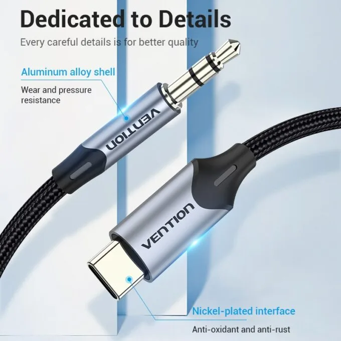 Vention AUDIO CONVERTER USB-C to 3.5mm Male Cable 1.5m BGKHG — image 9