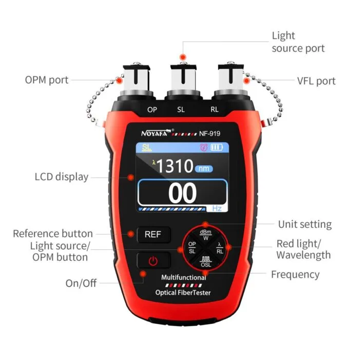 Noyafa Multifunctional Optical Fiber Tester Integrated Optical Power Meter, Light Source, and VFL NF-919 — image 7