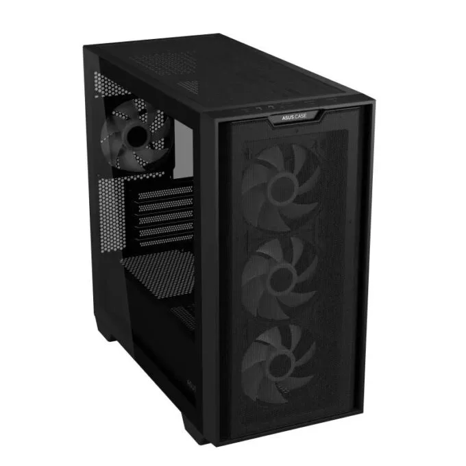 ASUS PC Case Gaming mATX Mesh Front Panel Tempered Glass Side Window 4x Pre-Installed ARGB Fans A21 PLUS Black — image 9