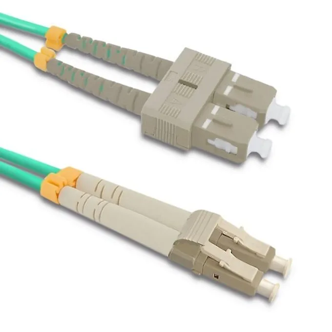 Qoltec Patchcord fiber optic LC/UPC - SC/UPC | Multimode | 50/125 | OM4 | Duplex | 5m — image 1