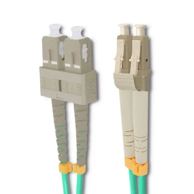 Qoltec Patchcord fiber optic LC/UPC - SC/UPC | Multimode | 50/125 | OM4 | Duplex | 5m — image 2