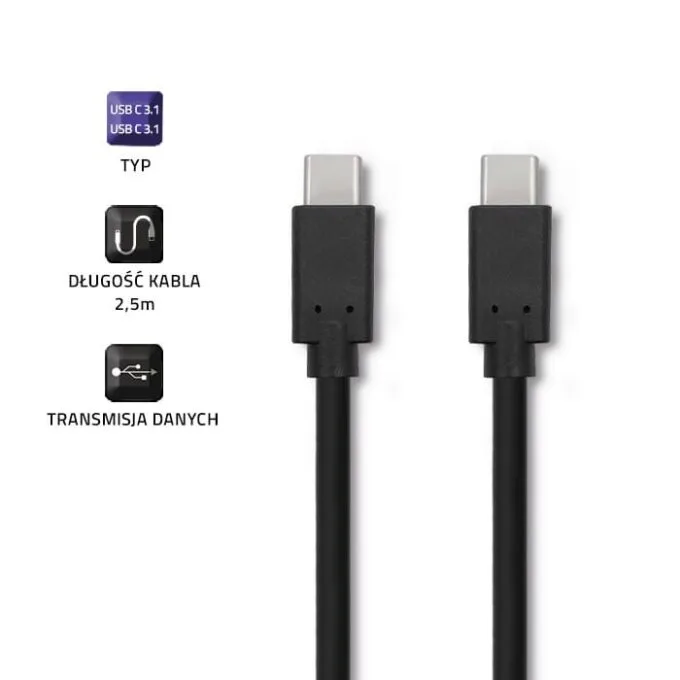 Qoltec USB 3.1 type C male | USB 3.1 type C male | 2.5 m | Black — image 4