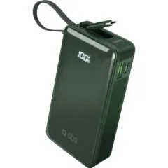 SBS Power Bank 10 000 mAh z wbudowanym kablem USB-C zielony