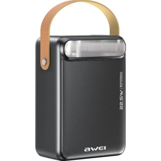 Awei PowerBank P102K 80000 mAh 22.5W PD 2xUSB-C 3xUSB-A black — image 1