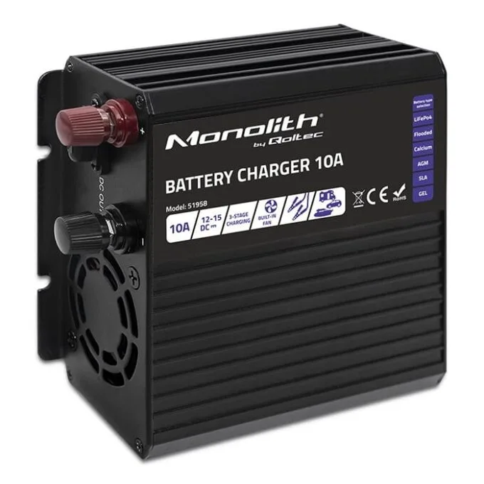 Qoltec Smart Monolith charger for LiFePO4 AGM GEL SLA batteries | 10A | 12V — image 5