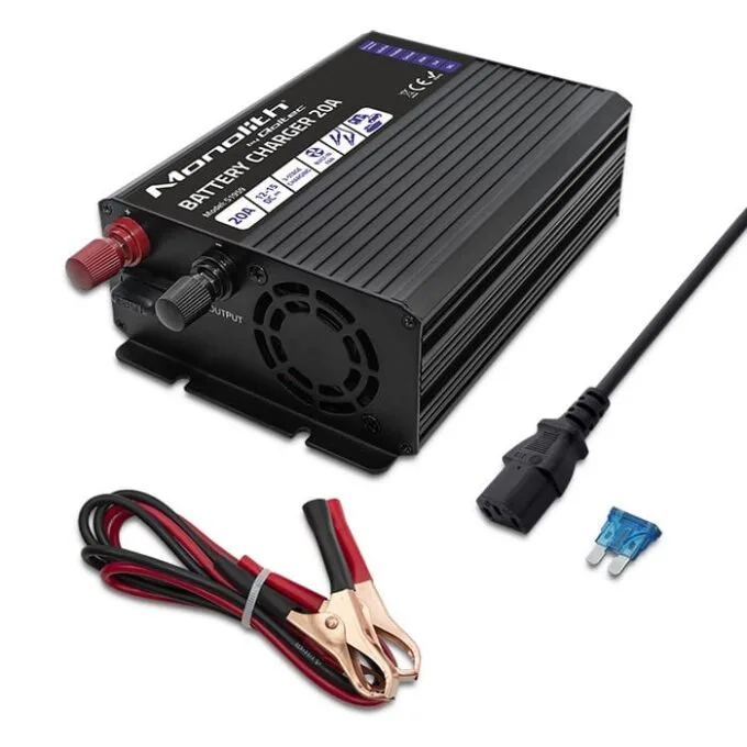 Qoltec Smart Monolith charger for LiFePO4 AGM GEL SLA batteries | 20A | 12V — image 2
