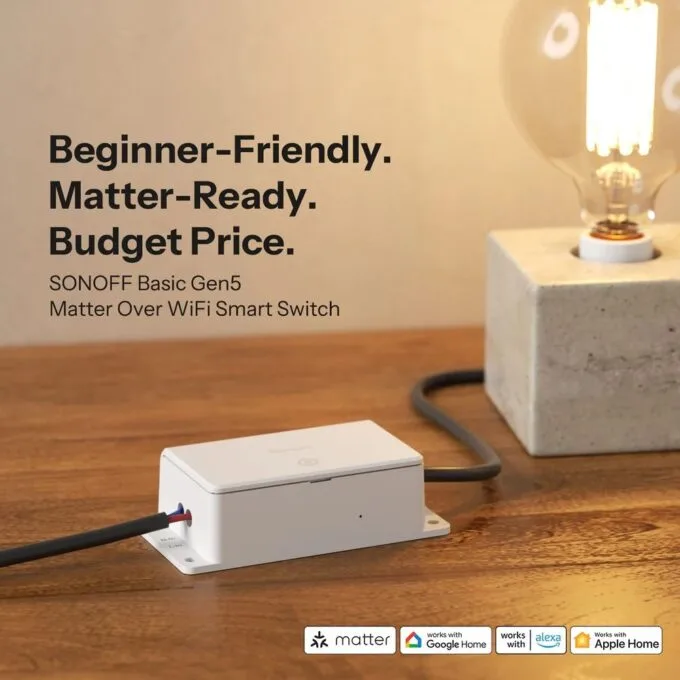 Sonoff WiFi Smart Switch BASIC-1GS With Matter (aller-retour) — image 4
