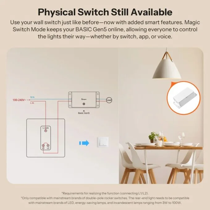 Sonoff WiFi Smart Switch BASIC-1GS With Matter (aller-retour) — image 7