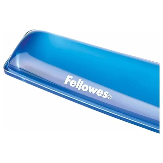 Fellowes Crystal blue in front of keyboard — image 3