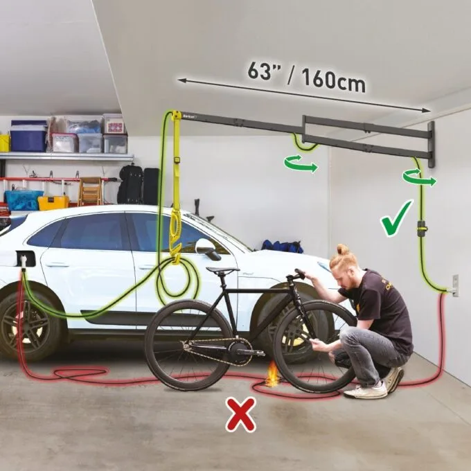 Barkan EV160WM ścienny wysięgnik do kabla ładowarki samochodowej EV 160cm podwójne ramię — image 2