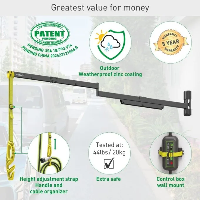 Barkan EV160WM2 wall boom for EV car charger cable 160cm single shoulder — image 3