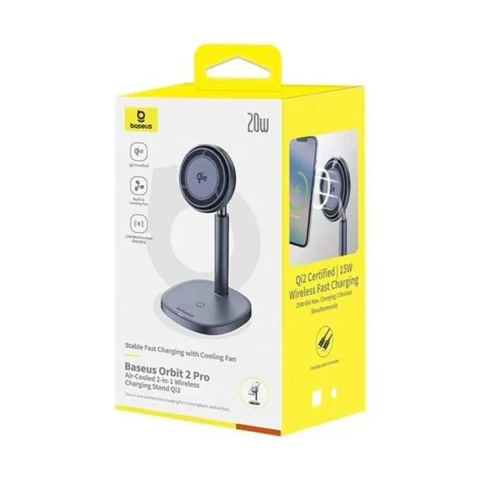 Baseus Orbit 2 Pro Air-Cooled Qi2 20W Desktop Wireless Charger (15W for Phone + 5W for Earphones) — image 10