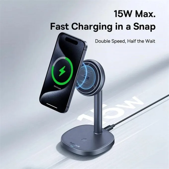 Baseus Orbit 2 Pro Air-Cooled Qi2 20W Desktop Wireless Charger (15W for Phone + 5W for Earphones) — image 6