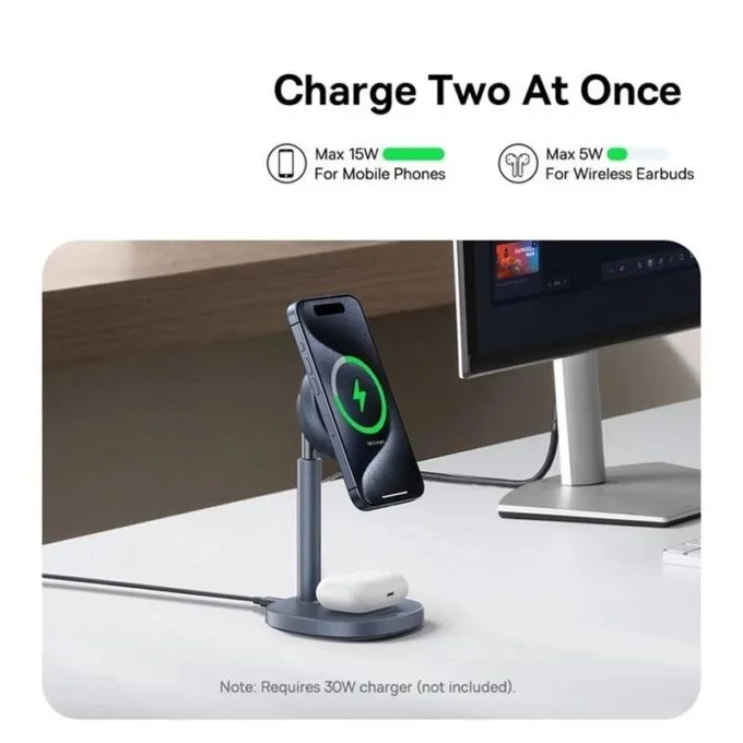 Baseus Orbit 2 Pro Air-Cooled Qi2 20W Desktop Wireless Charger (15W for Phone + 5W for Earphones) — image 9