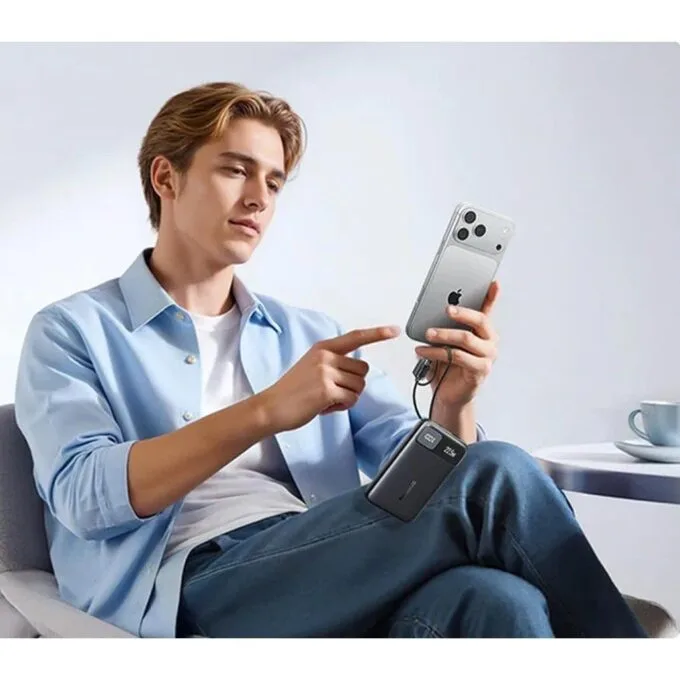 Baseus Powerbank 22.5W 10000mAh + Display EnerFill FC11 Beige — image 3