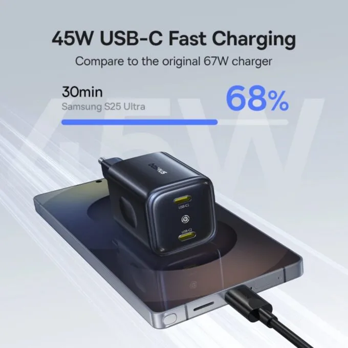 Baseus Charger Wall 45W 2x TYPE C PicoGo AN13 EU Cosmic Black — image 3