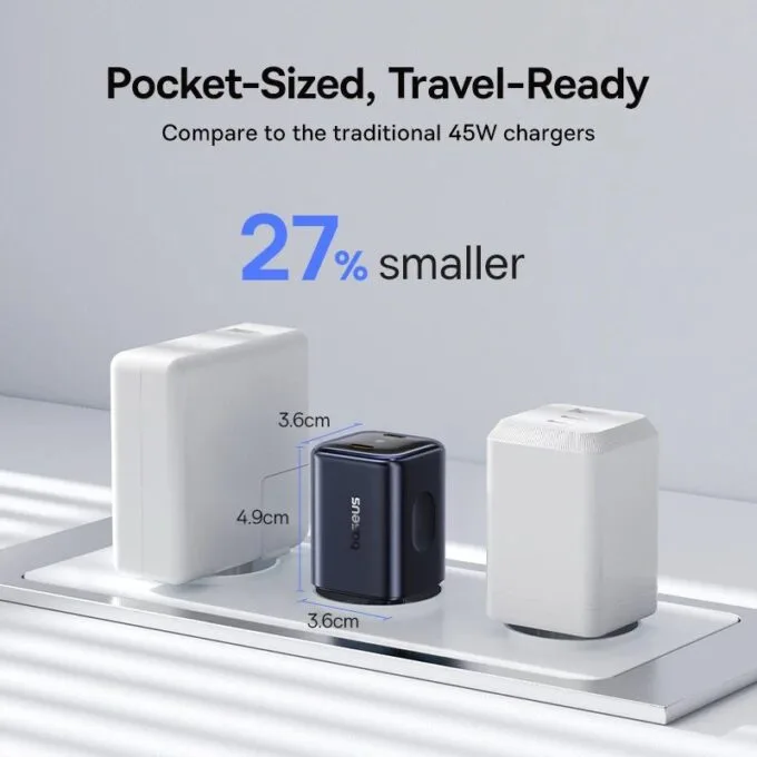 Baseus Charger Wall 45W 2x TYPE C PicoGo AN13 EU Cosmic Black — image 4